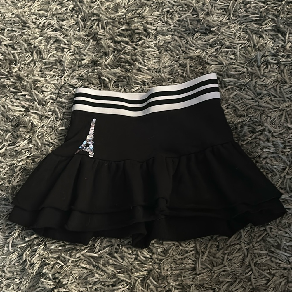 Cute Justice girls black skirt with built in shorts size 10